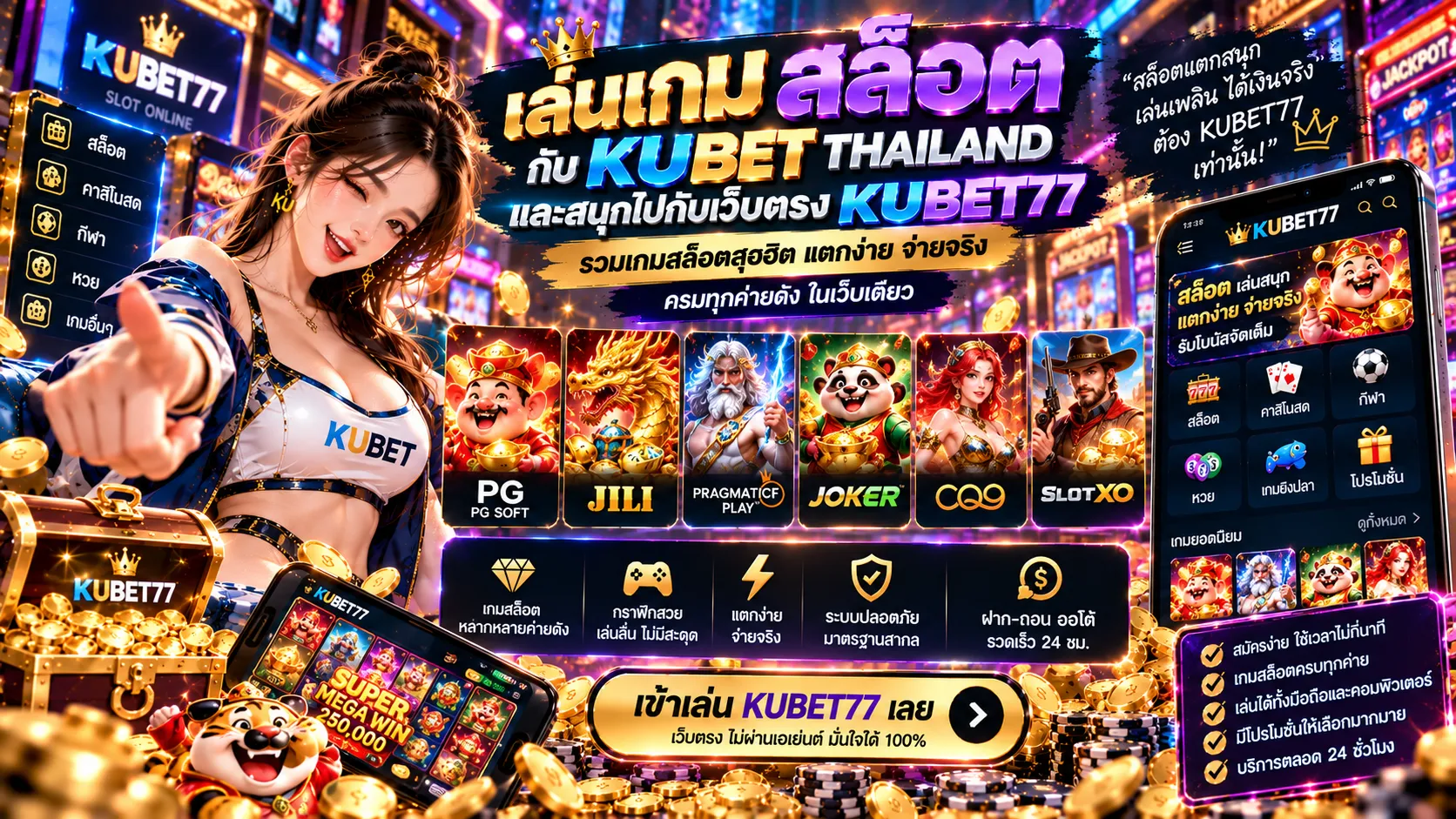 เล่น เกม เกม สล็อต กับ ku bet thailand และสนุกไปกับเว็บตรง kubet77